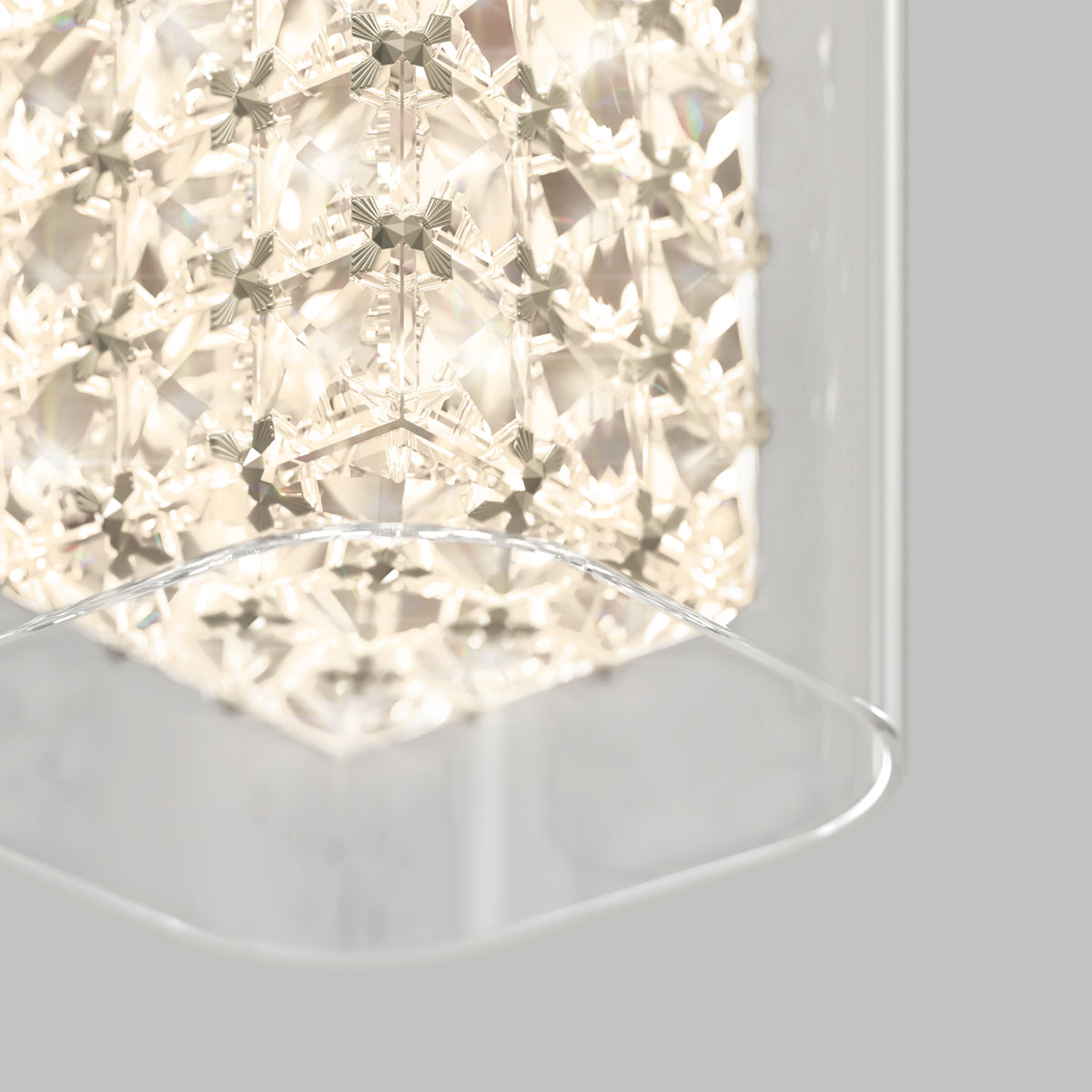Crystal Cube suspension à 1 Lumière DEL