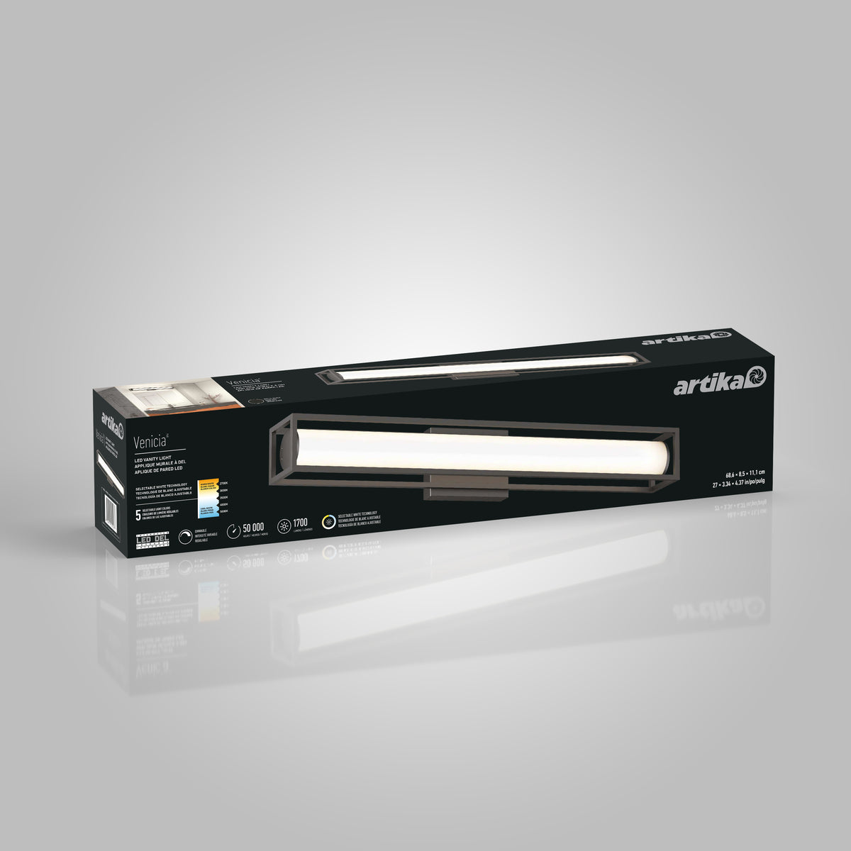 Venicia 27 pulg (69 cm) luminario de baño LED integrado para baño