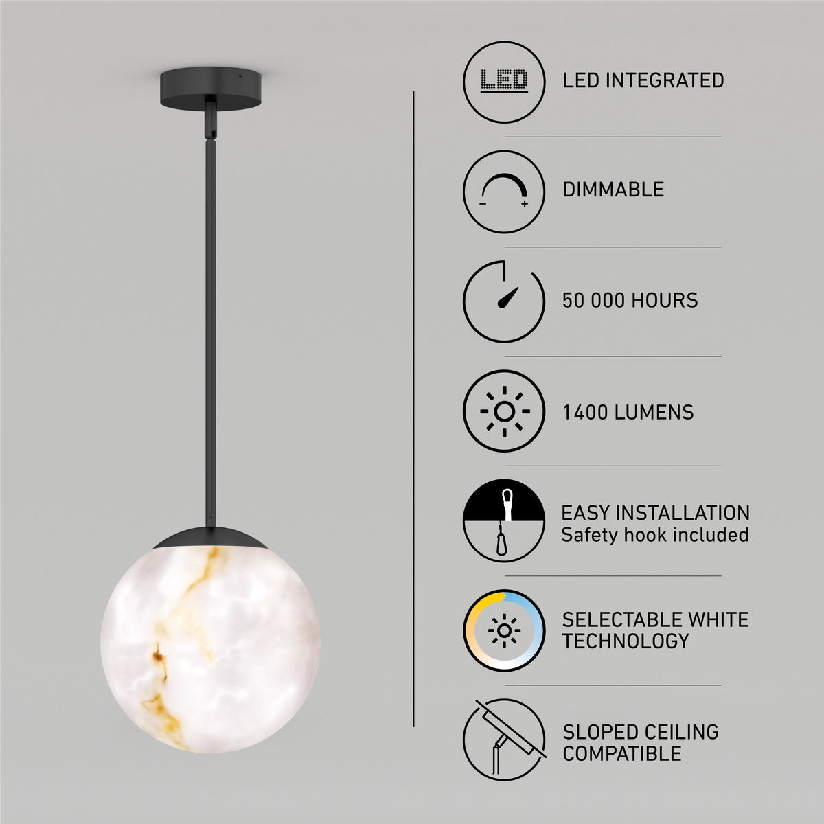 Selena LED contemporary pendant light 3 CCT