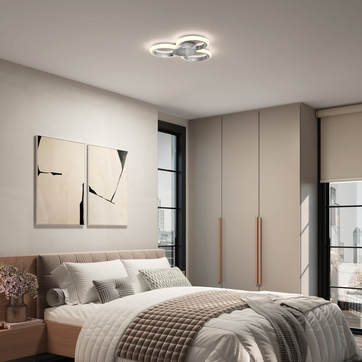 Nyala luz de techo LED moderna empotrada 38 cm (15 in.) 5 CCT