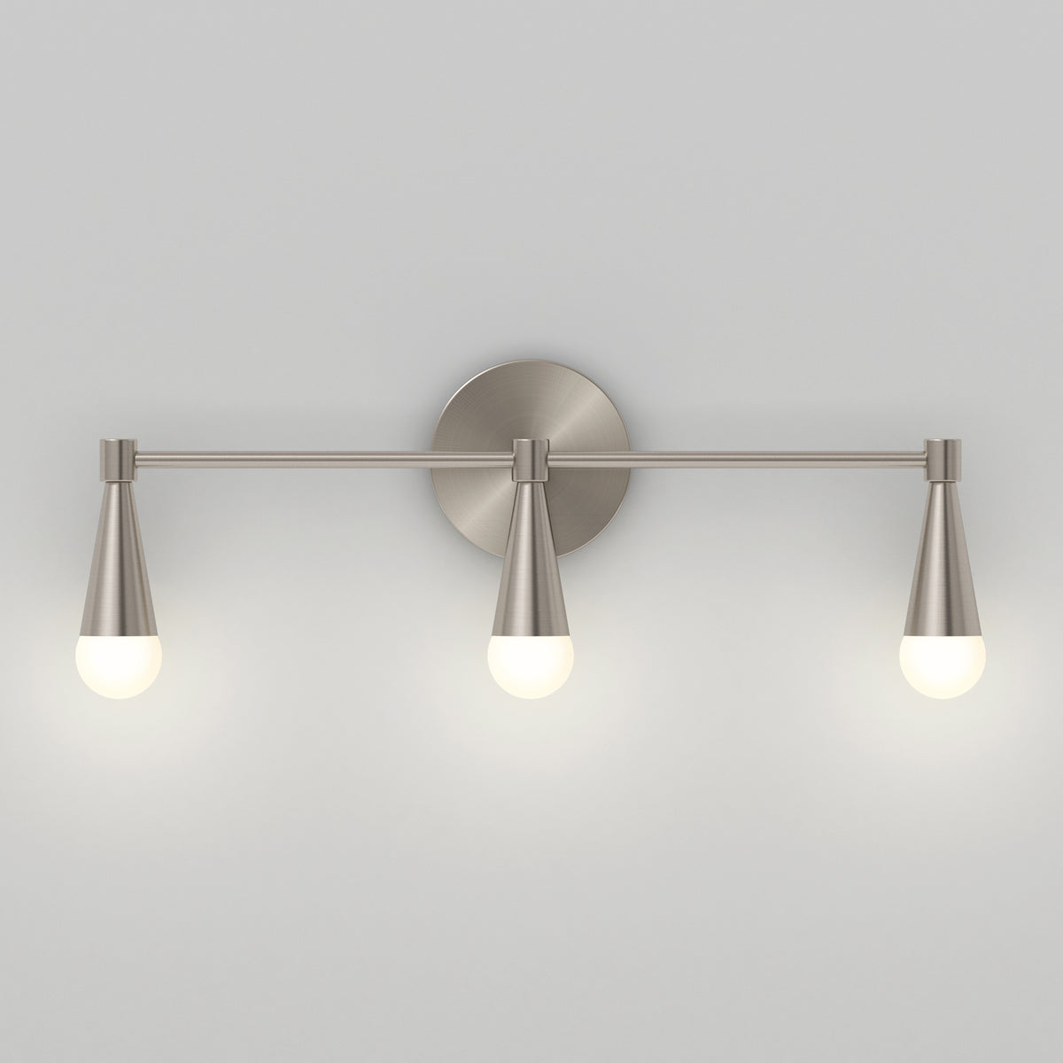 The Artika Wayden LED mid-century bathroom vanity light features 3 CCT, brushed nickel finish, and frosted covers.
