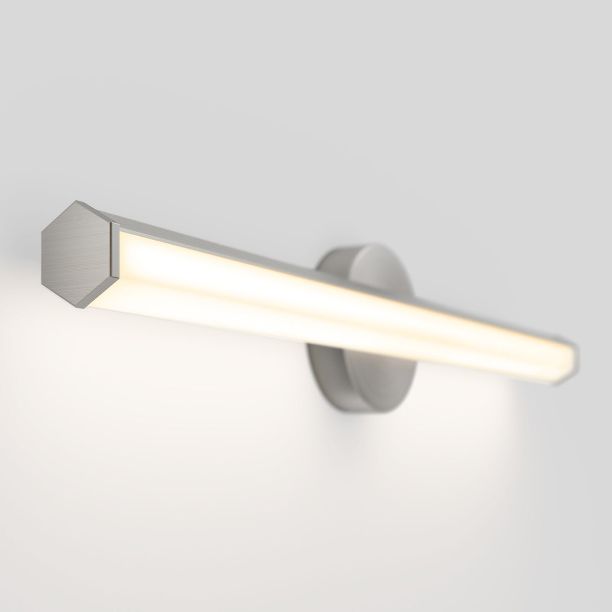 The Artika Ewen modern LED bathroom vanity light 5 CCT offers a soft white glow—ideal for mirror lighting.