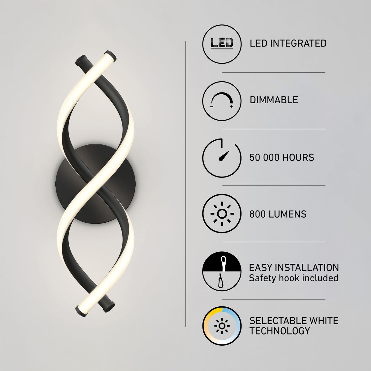 DNA modern LED wall sconce 3 CCT