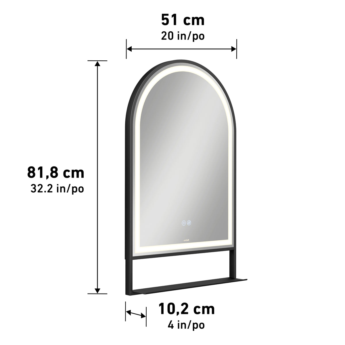 Arturo 20 in. x 32 in. LED mirror 3 CCT with defogger