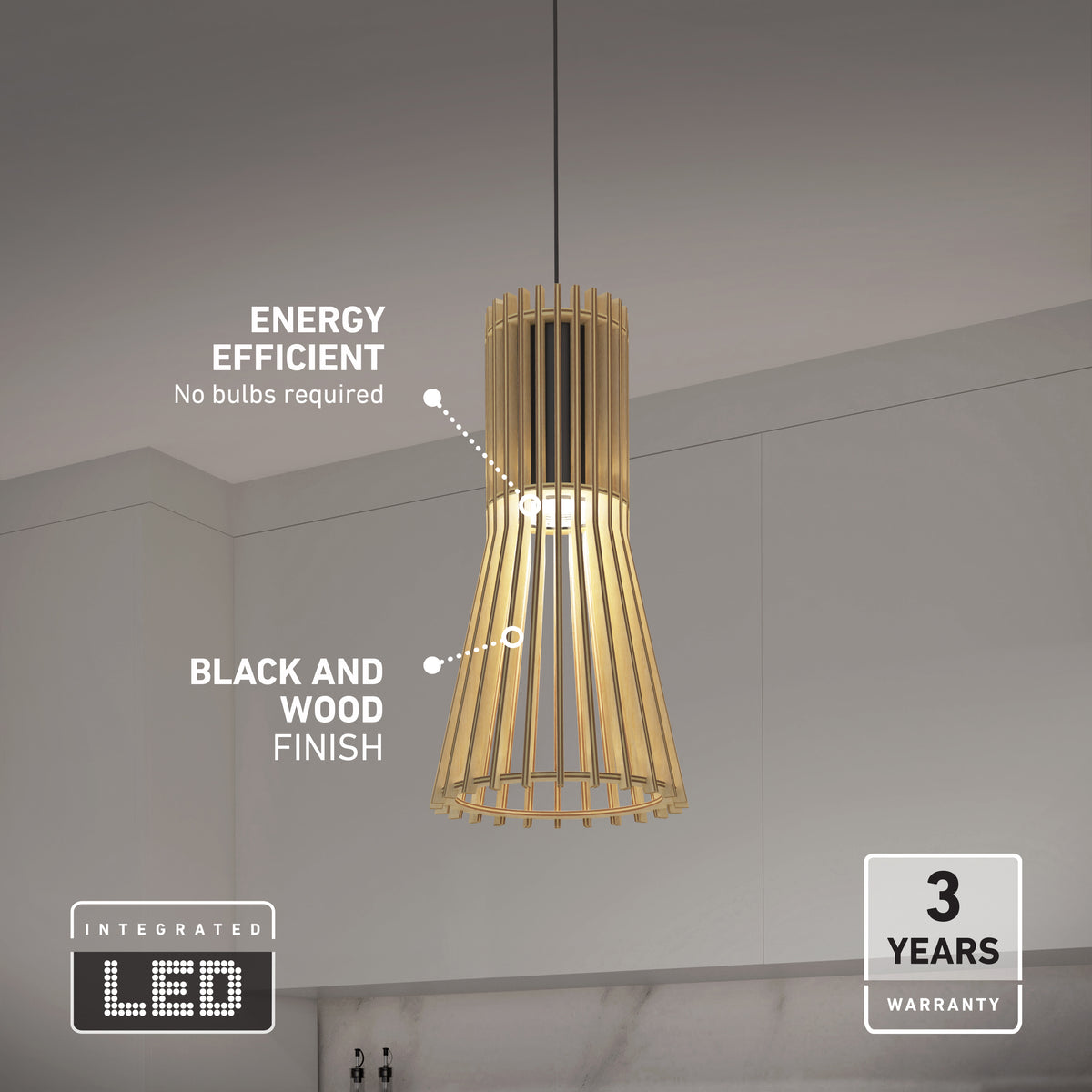 Kiyo modern LED pendant light 3 CCT