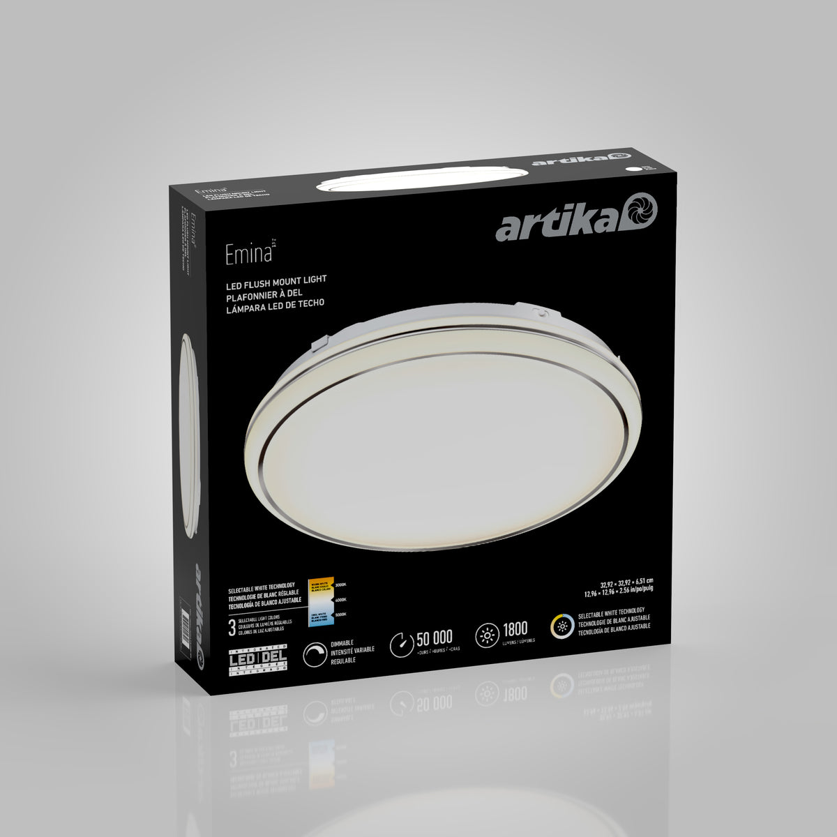 Emina 13 in. LED flush mount light 3 CCT