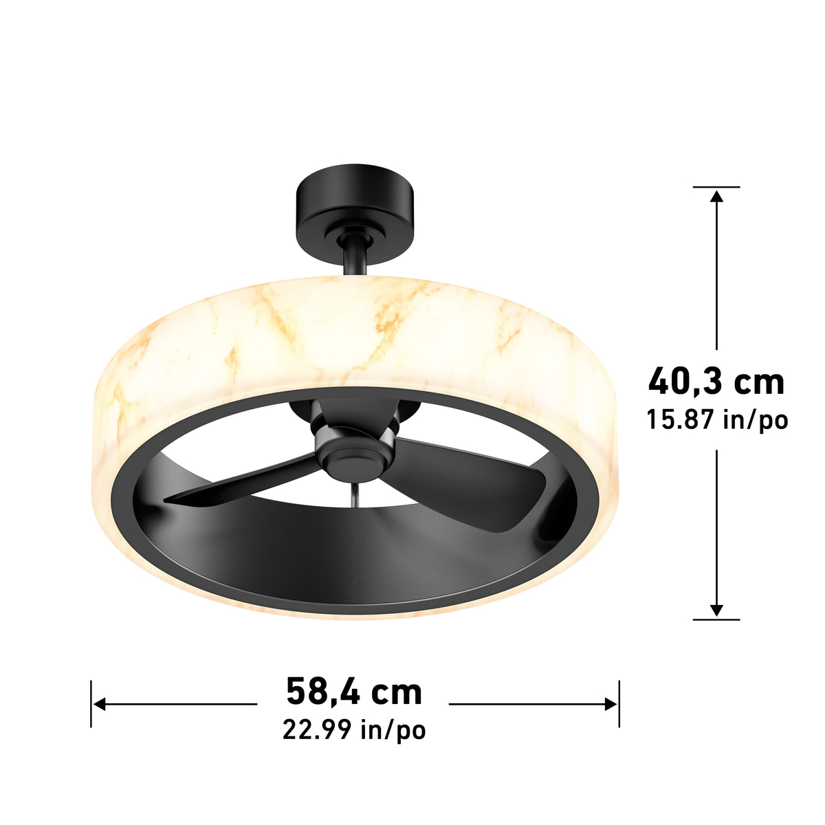 Selena 23 in. (58 cm) LED modern fandelier ceiling fan with light - includes remote