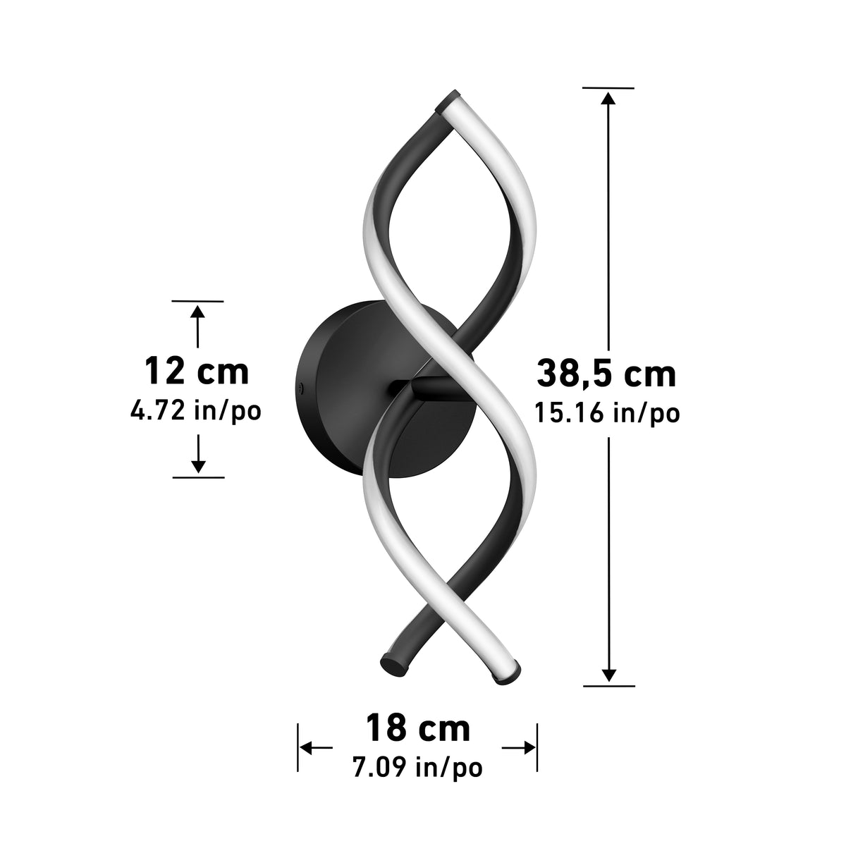 DNA modern LED wall sconce 3 CCT