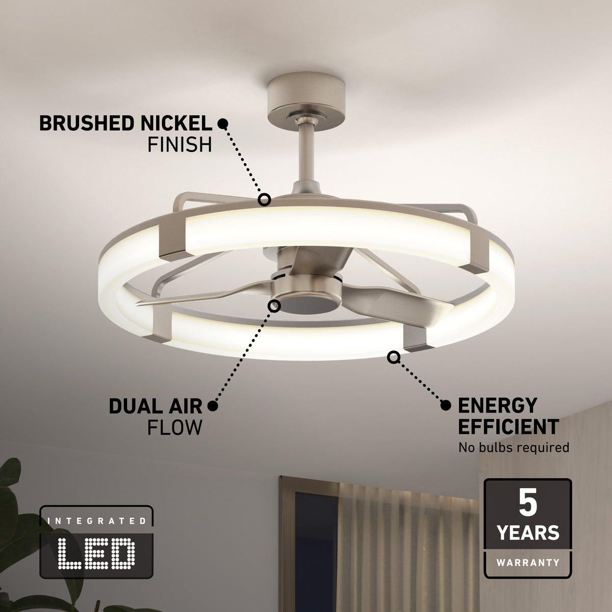 Sunnyvale 28 in. LED modern ceiling fan - with remote