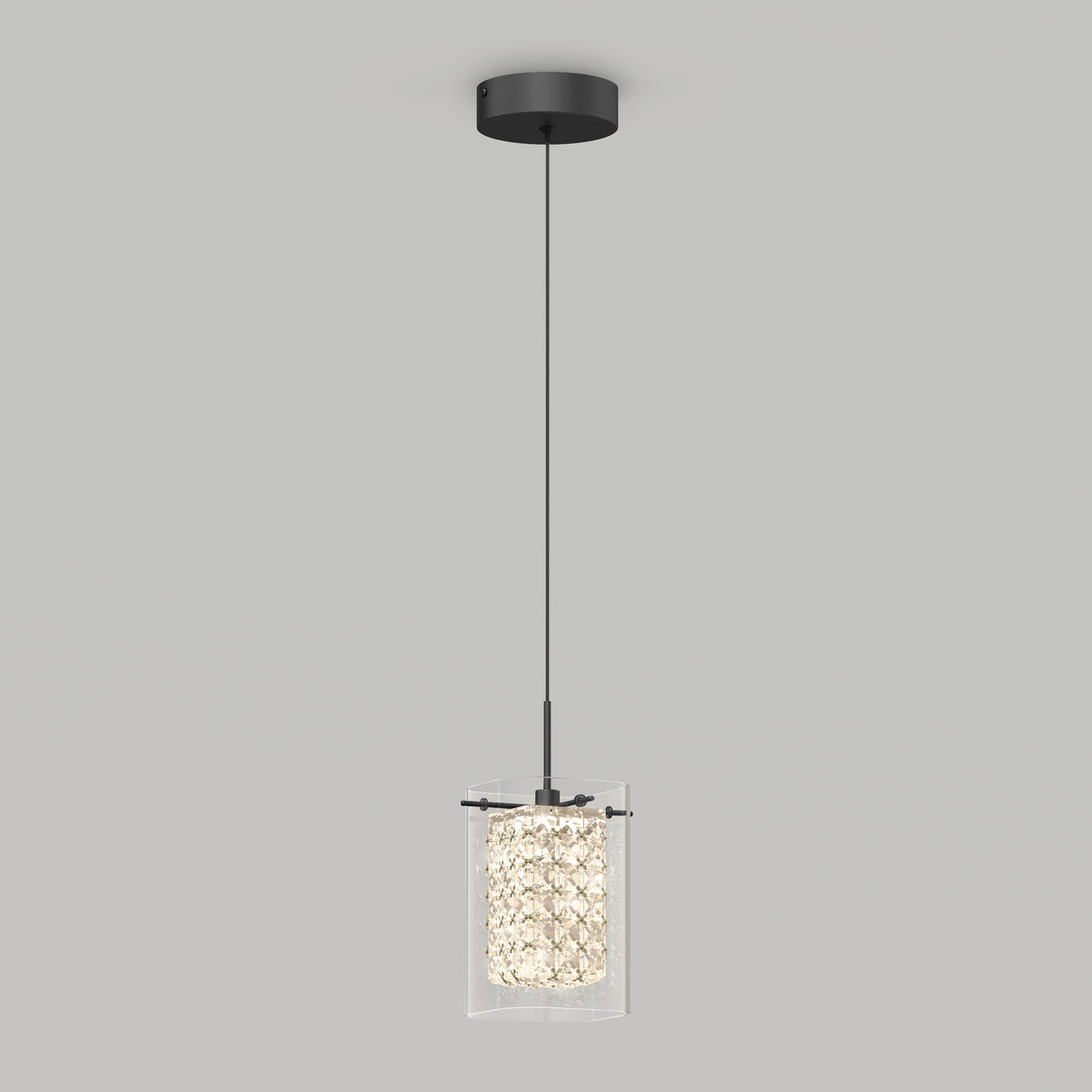 Crystal Cube suspension à 1 Lumière DEL