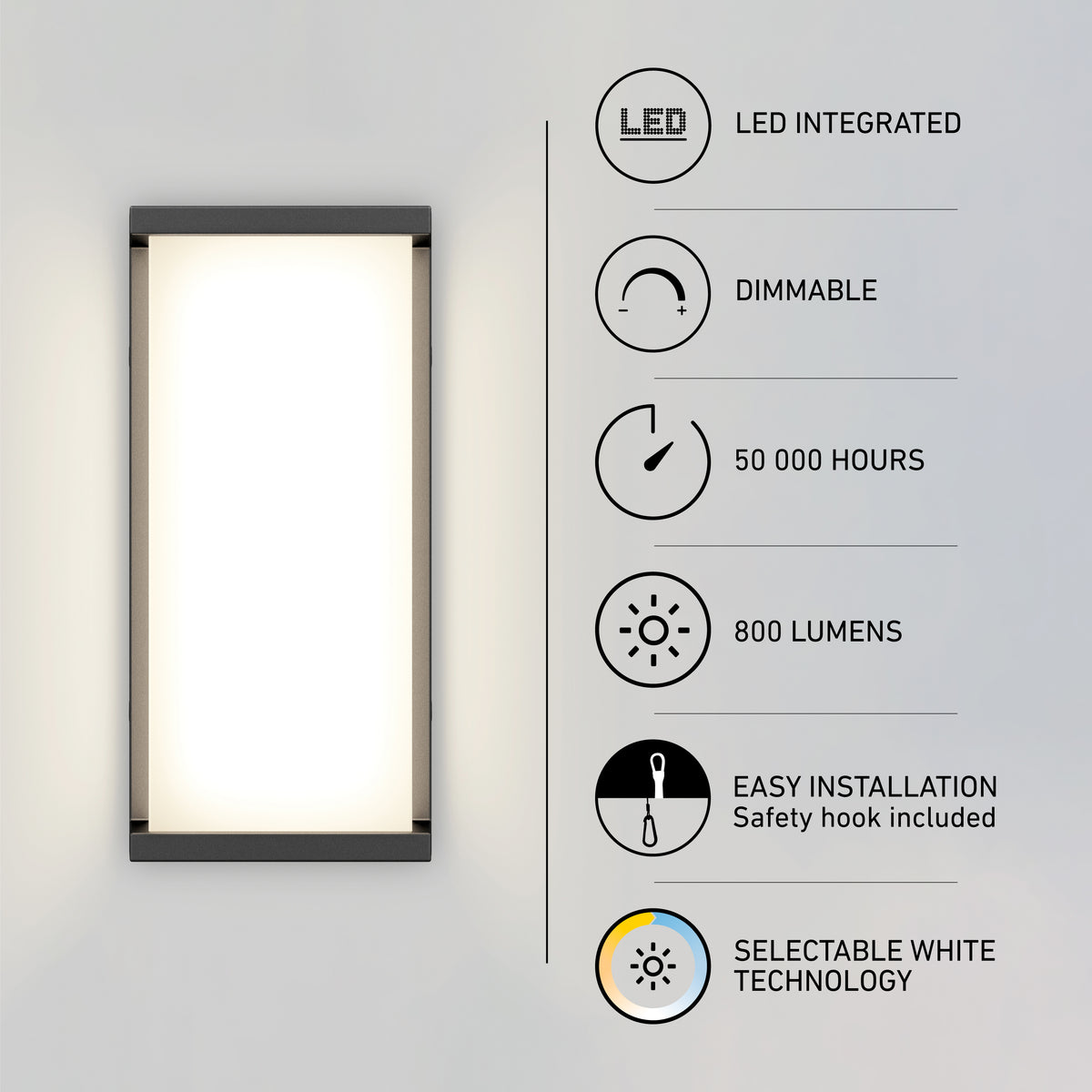 Faro modern LED indoor-outdoor wall light 3 CCT