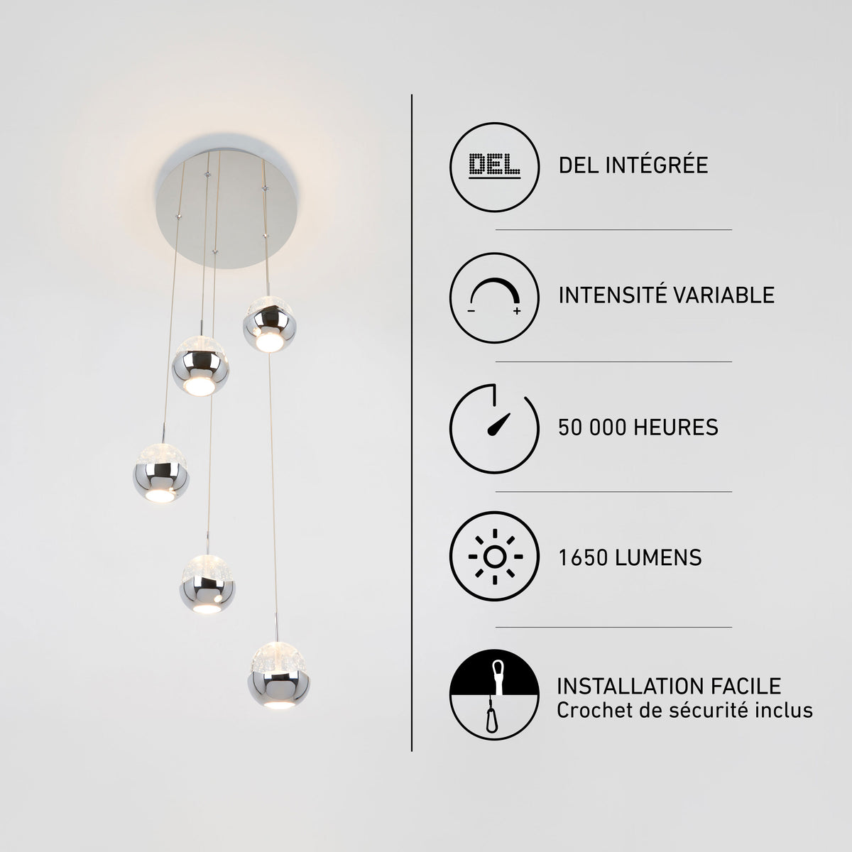 Artika’s Oracle modern 5-light LED pendant offers dimmable 1650 lumens and stylish, easy installation for contemporary spaces.