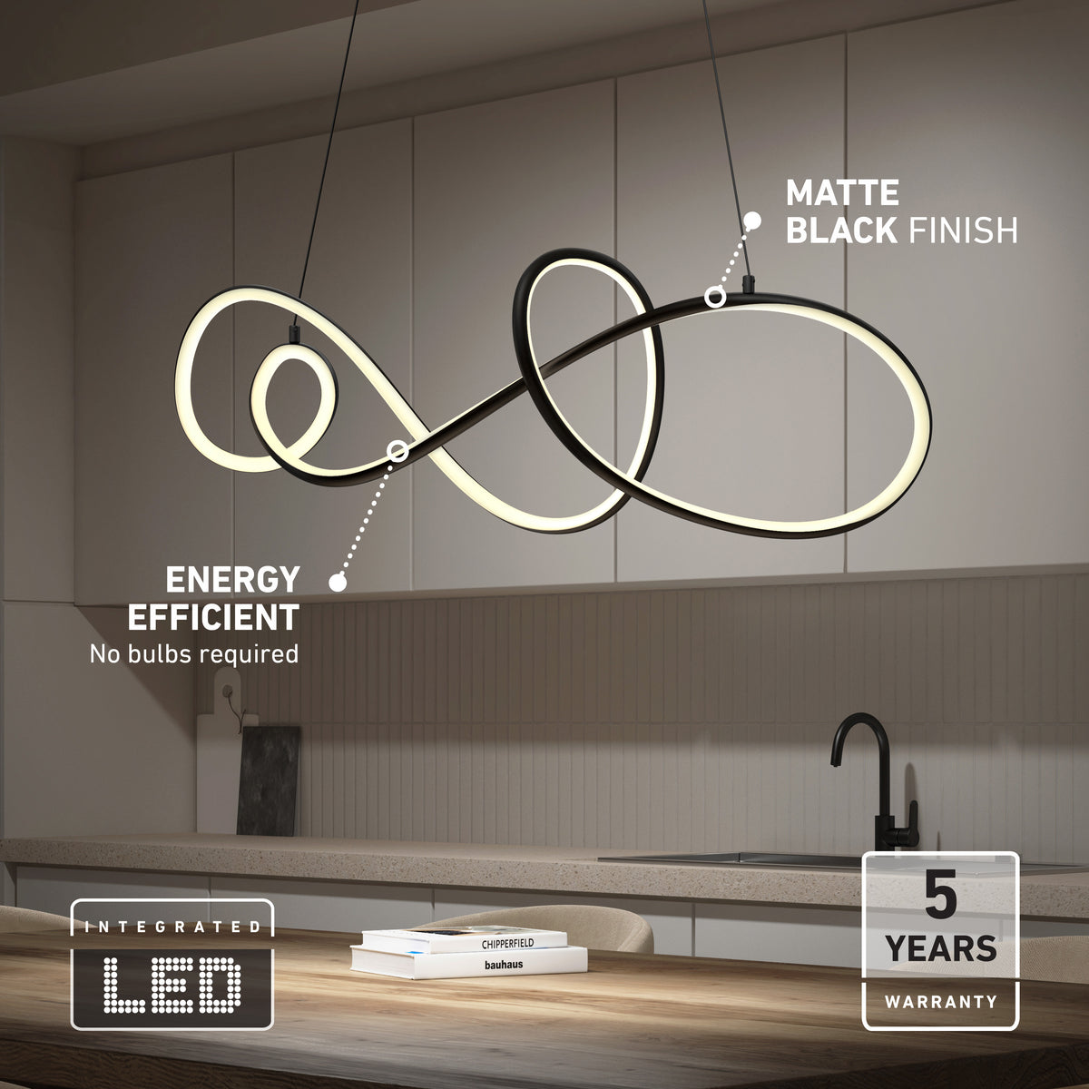 Siena modern LED pendant light 5 CCT