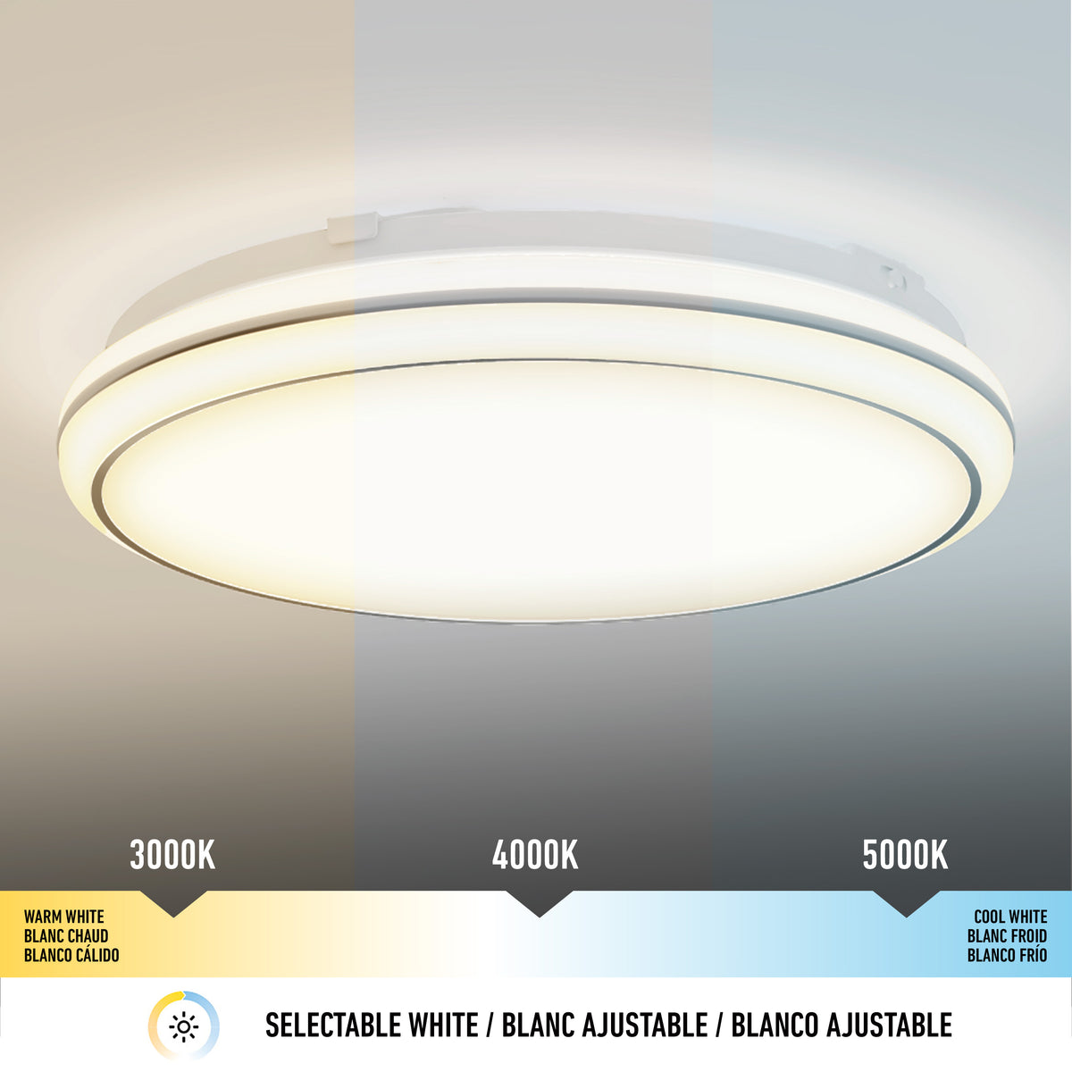Emina 13 in. LED flush mount light 3 CCT
