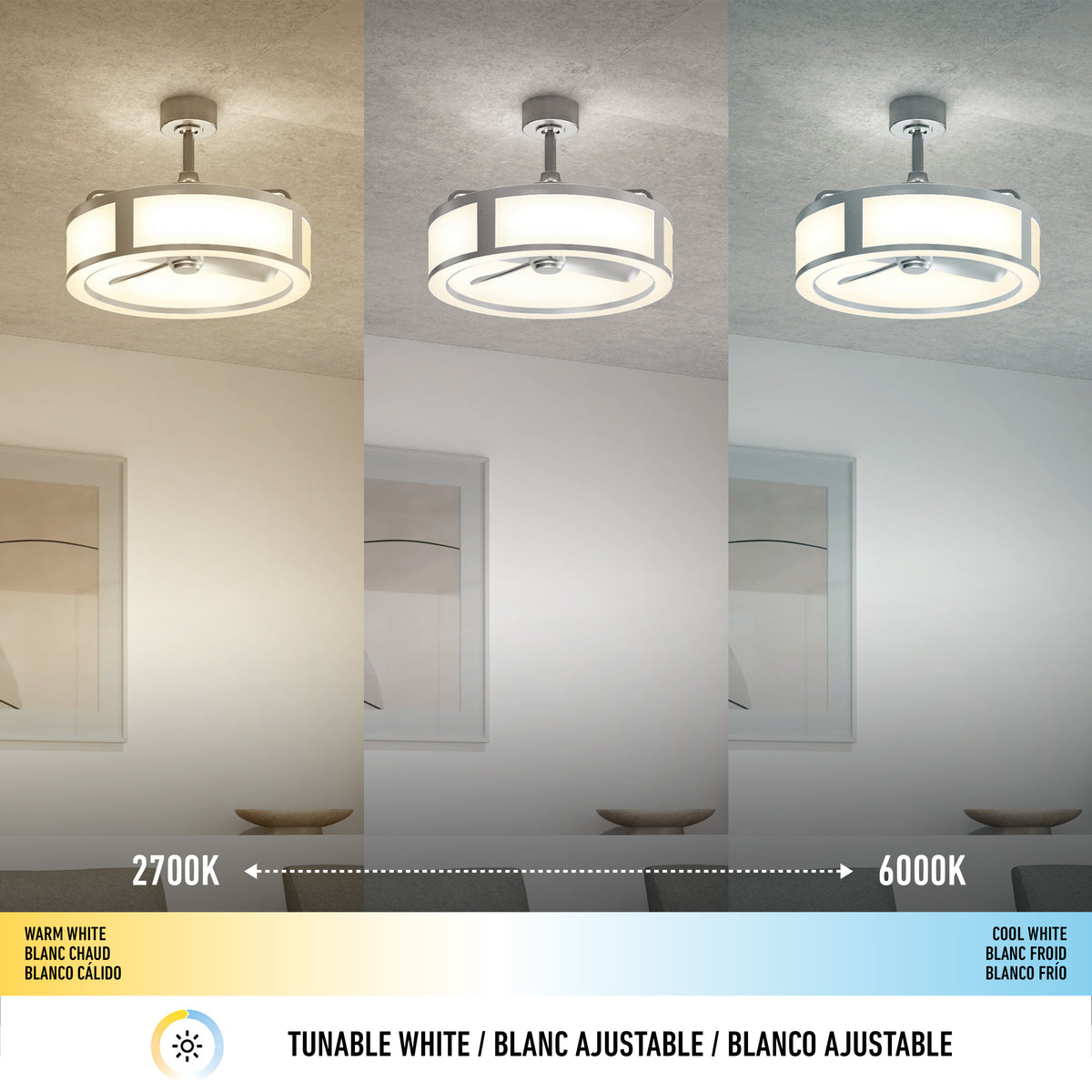 Huxley 23 in. (59 cm) LED modern fandelier ceiling fan with light