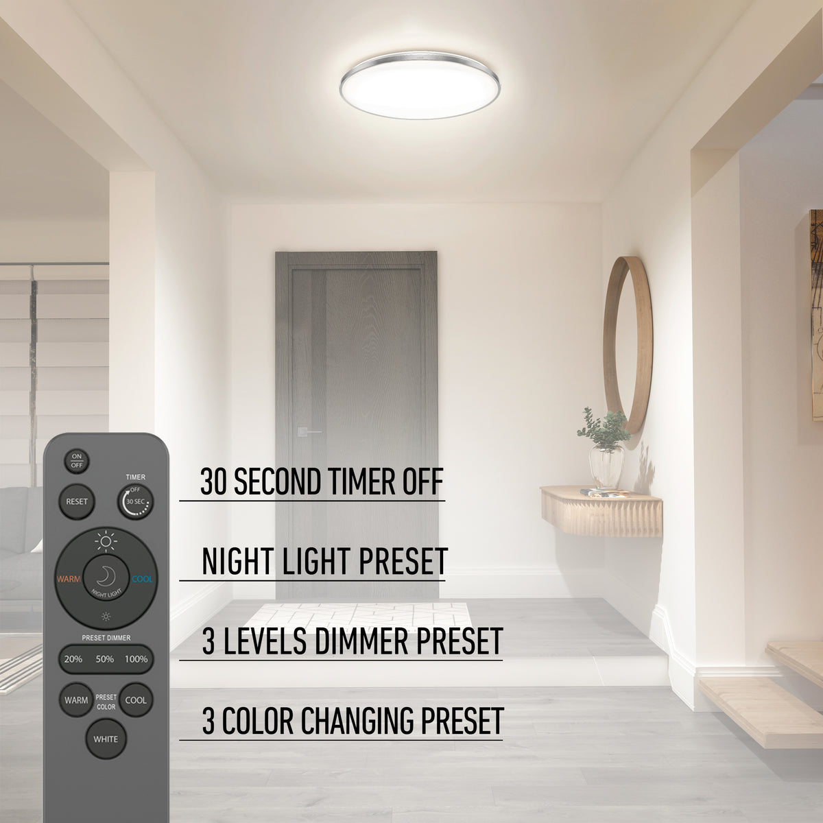 Europa luz de techo LED moderna empotrada 54 cm (21 in.) - con control remoto