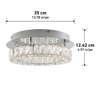 Artika Celebrity LED flush mount light, 35 cm (13.78 in.) diameter and 12.62 cm (4.97 in.) height, is shown with dimension lines and measurements.