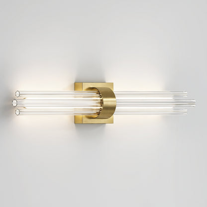 Artika Dorado 27″ LED wall vanity features parallel glass rods, dimmable light from both ends—ideal for modern bathroom décor.