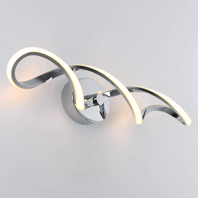 Swirl 27-in (68 cm) 3-Light Modern LED Vanity Light for Bathroom, Chrome