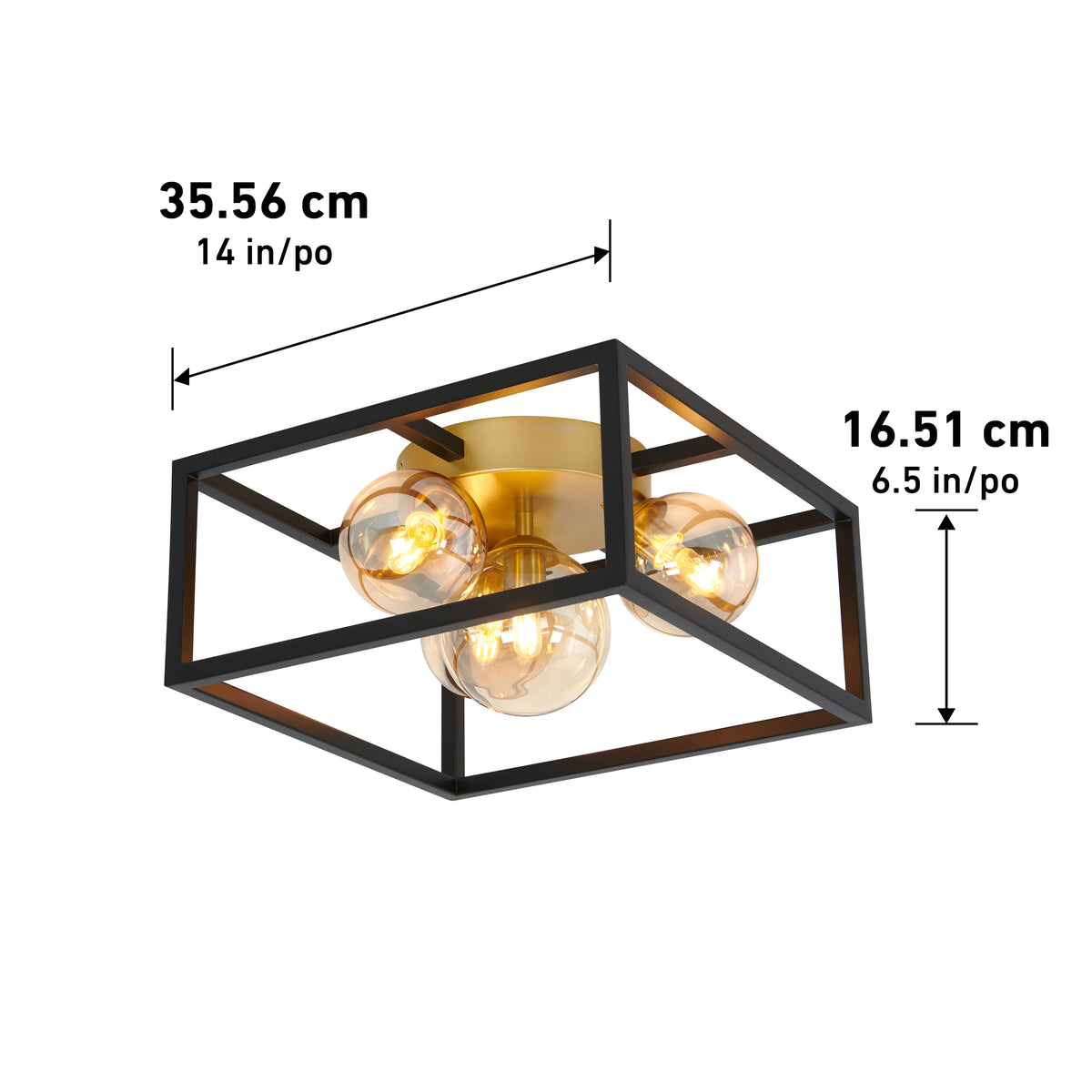 Griffintown 3-light 14 in. (36 cm) Modern LED Flush Mount Ceiling Light