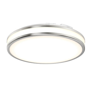 Artika Hemisphere 15″ LED ceiling light with silver rim, 5 CCT adjustable brightness, modern and bright white glow.