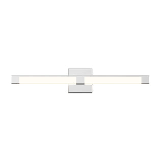 The Artika Tivoli modern LED bathroom vanity light 5 CCT is a wall-mounted sconce with a rectangular chrome base and horizontal frosted glass bar, ideal for contemporary spaces. Features adjustable color temperature and optional dimmer.