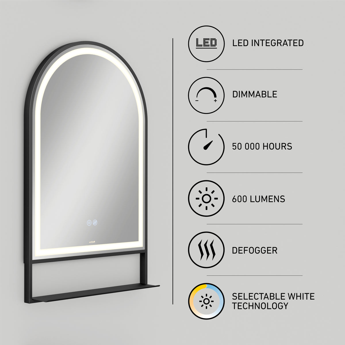 Arturo 20 in. x 32 in. LED mirror 3 CCT with defogger