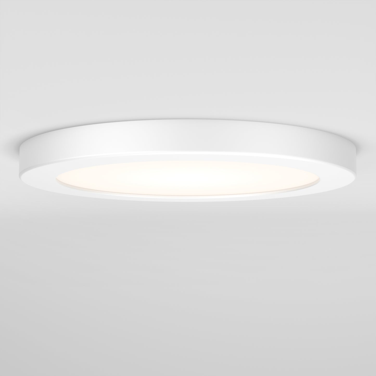 The Artika Europa Disk 7 in. LED modern flush mount light features a flat, round white design and offers 3 CCT settings for a soft, even glow on any plain white ceiling.