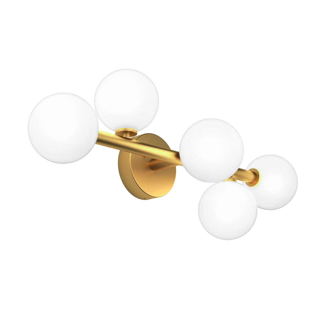The Artika Bloom 27-in (69 cm) 3-Light Modern LED Vanity Light features a gold metal base and frosted white glass globes, perfect for elevating your bathroom lighting.