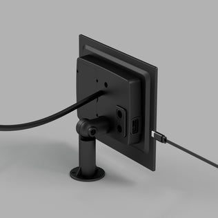 The Artika Blaze 20 LED Outdoor Solar String Lights, shown from the back in black on a stand with two cables connected, are set against a plain gray background.