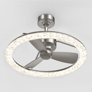Artika Carat 23" LED modern ceiling fan features three blades, a gemstone-cut diffuser, and includes a remote control.