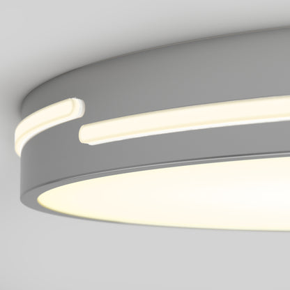 Close-up of the Artika Delray 15.7 in. LED modern flush mount light, featuring a matte black finish and edge-lit glow with adjustable color temperature (5 CCT), shown against a plain white background.