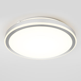 The Artika Altitude 15 in. LED modern flush mount light features a white frosted center, thin metallic rim, and adjustable 5 CCT colour temperature, casting a soft glow on any smooth white ceiling.