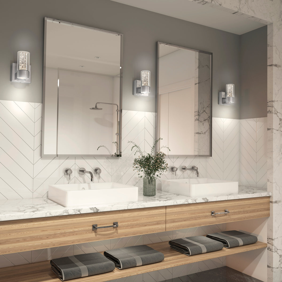 Essence 4 pulg (11 cm) luminario de vanidad de 1 luz LED moderno para baño