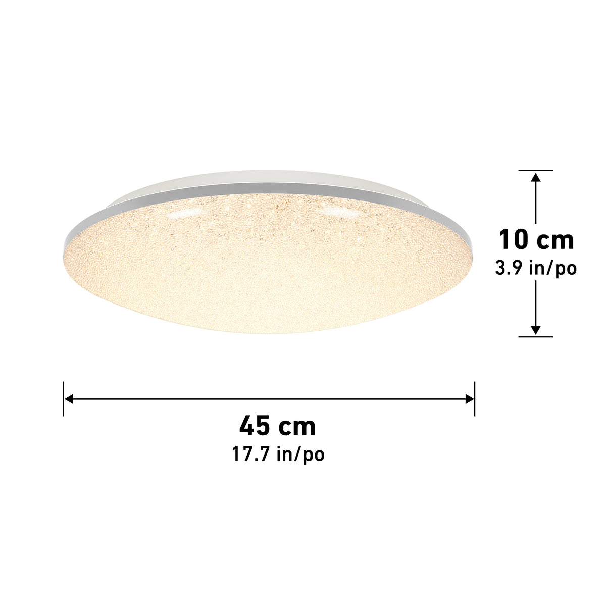Sparkle 18 in. (45 cm) Modern LED Flush Mount Ceiling Light - With Remote