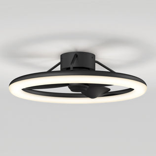Artika Darren 23 in. LED modern fandelier ceiling fan with light and remote—sleek black design with three blades, ceiling-mounted.