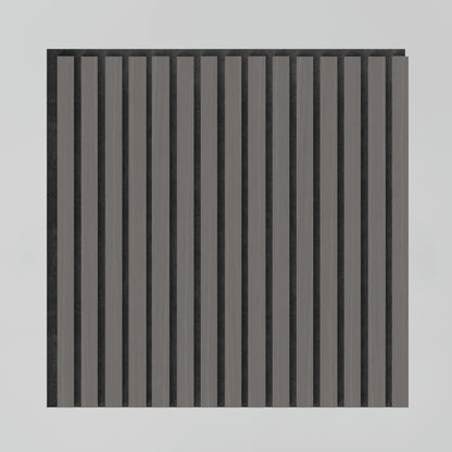 The Artika Sonolok 15.5 ft sound-absorbing wall panel kit (4-pack) features square panels with alternating vertical black and dark gray stripes on a light gray background.