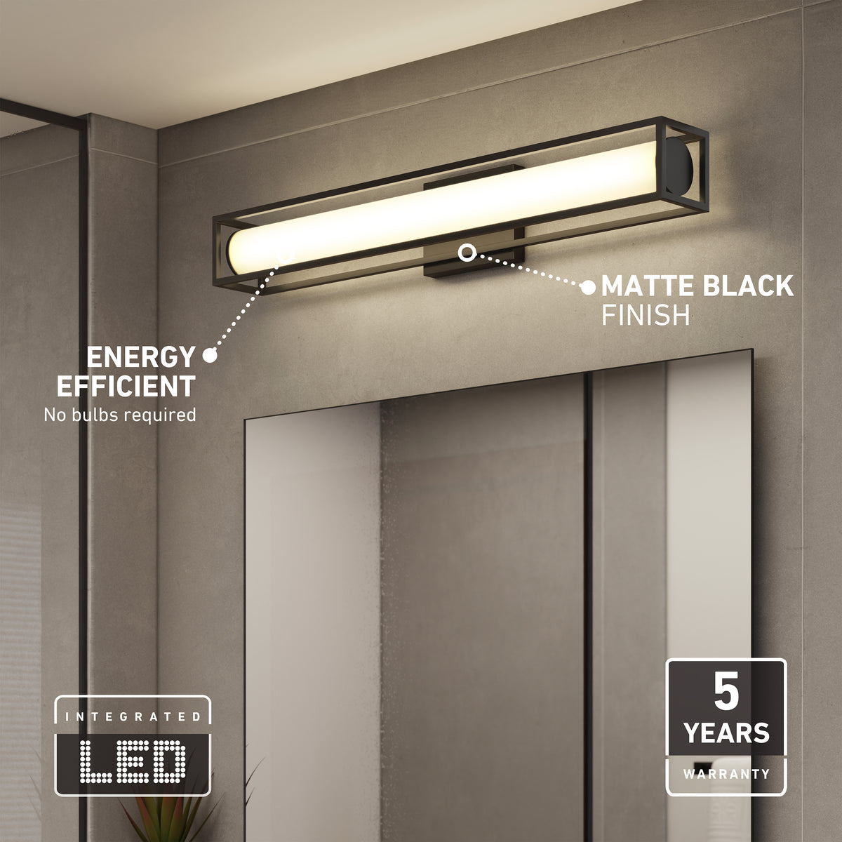 Venicia 27 pulg (69 cm) luminario de baño LED integrado para baño