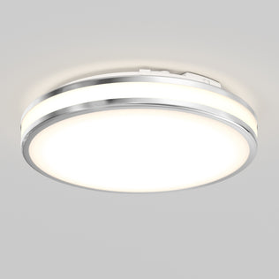 Artika Hemisphere 15 in. LED ceiling light, silver trim, 5 CCT, adjustable brightness on a plain light gray background.