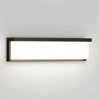 The Artika Bristol modern LED bathroom vanity light 3 CCT features a black frame and frosted diffuser with adjustable color balance.