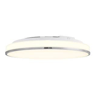 Artika Summit 15 in. LED Flush Mount 5CCT features a slim metal trim for modern elegance, glowing softly in any room.