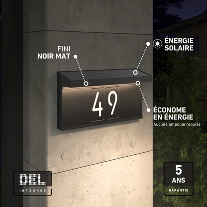 Bowen solar LED outdoor address wall light 5 CCT