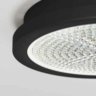 Close-up of Artika’s Glitter 14 in. LED Flush Mount Ceiling Light with a textured, sparkling crystal surface.