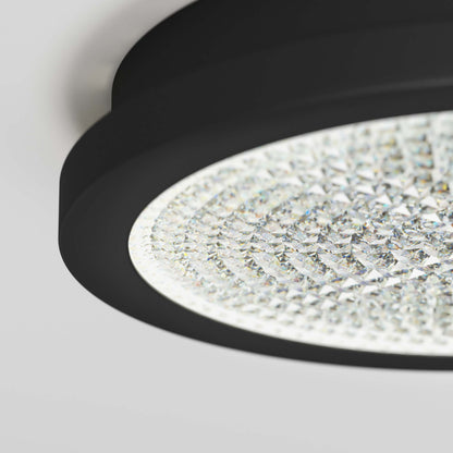 Close-up of Artika’s Glitter 14 in. LED Flush Mount Ceiling Light with a textured, sparkling crystal surface.