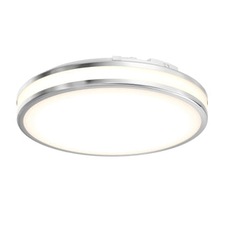 Artika Hemisphere 15 in. LED ceiling light with silver rim, 5 CCT, shown lit against a plain white background.