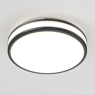 Artika’s Hemisphere 15″ LED Flush Mount offers 5 CCTs and a sleek black rim—ideal for bathrooms or hallways.
