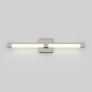 The Tivoli modern LED bathroom vanity light 5 CCT by Artika is a wall-mounted fixture with a rectangular base and dual horizontal bars, offering adjustable lighting and a soft white glow, ideal for modern spaces.
