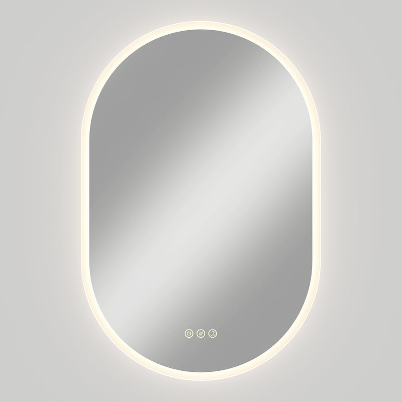 Clara LED Mirror Oval 30x20 in. (76x51 cm) with Defogger 3CCT, Frameless