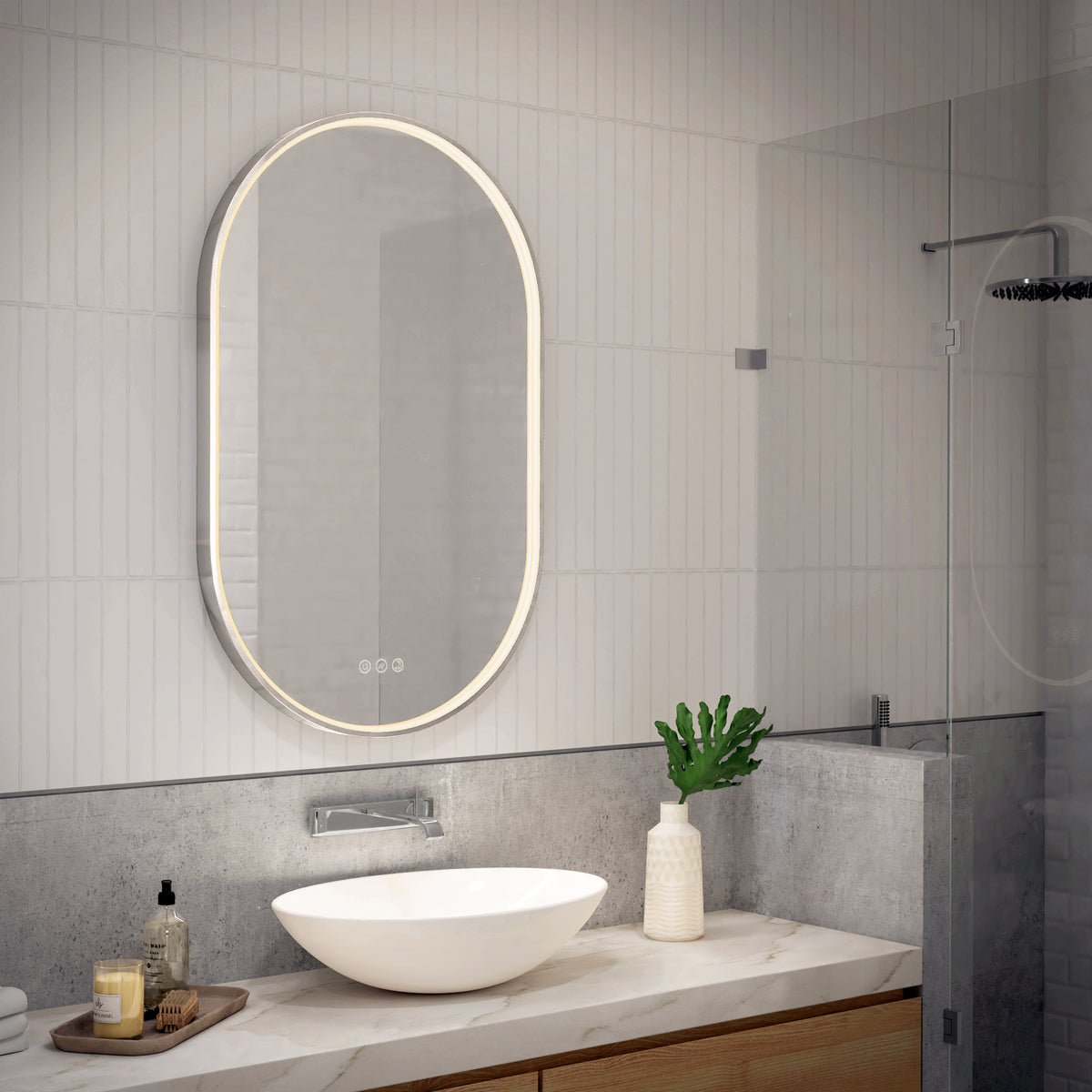 Royce Miroir à DEL 51 x 81 cm (20 x 32 po) 3 TCC antibuée