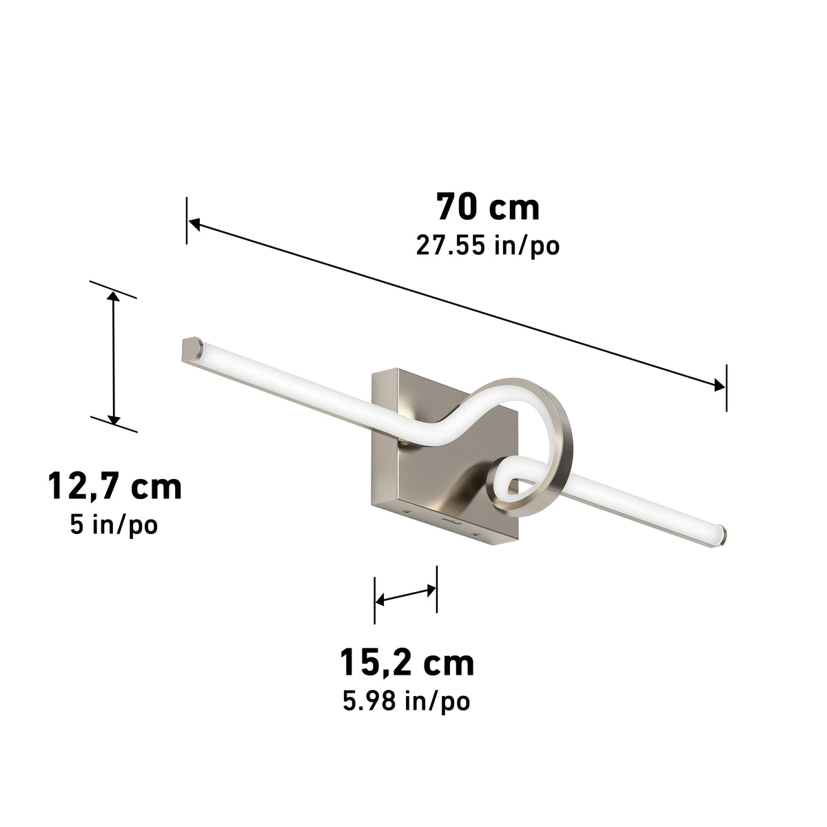 Bowtie 29 pulg (74 cm) luminario de baño LED integrado 5 TCL para baño
